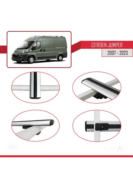 Citroen Jumper 2007 ve Sonrası ile Uyumlu Basıc Model Ara Atkı Tavan Barı Gri 3 Adet fırsatları