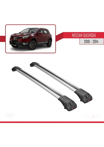 Nissan Qashqai 2010-2014 Arası ile Uyumlu Ace-1 Ara Atkı Tavan Barı Gri modelleri