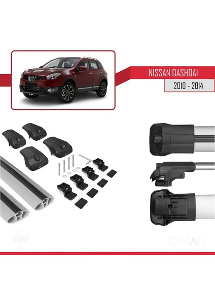 Nissan Qashqai 2010-2014 Arası ile Uyumlu Ace-1 Ara Atkı Tavan Barı Gri indirimleri