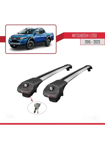 Mitsubishi L200 2015 ve Sonrası ile Uyumlu Ace-1 Ara Atkı Tavan Barı Gri fırsatları