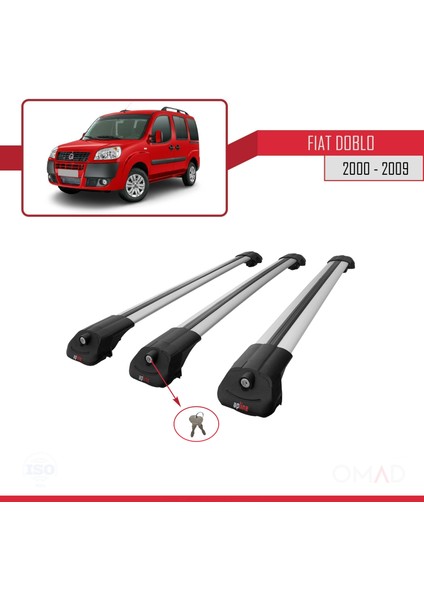 Fiat Doblo 2000-2009 Arası ile Uyumlu Ace-1 Ara Atkı Tavan Barı Gri 3 Adet Bar fırsatları