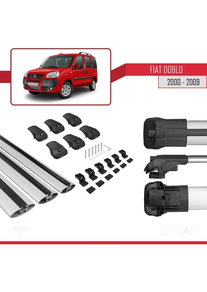 Fiat Doblo 2000-2009 Arası ile Uyumlu Ace-1 Ara Atkı Tavan Barı Gri 3 Adet Bar indirimleri