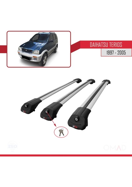 Daihatsu Terios 1997-2005 Arası ile Uyumlu Ace-1 Ara Atkı Tavan Barı Gri 3 Adet Bar fırsatları