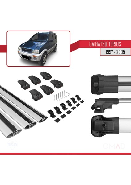Daihatsu Terios 1997-2005 Arası ile Uyumlu Ace-1 Ara Atkı Tavan Barı Gri 3 Adet Bar indirimleri