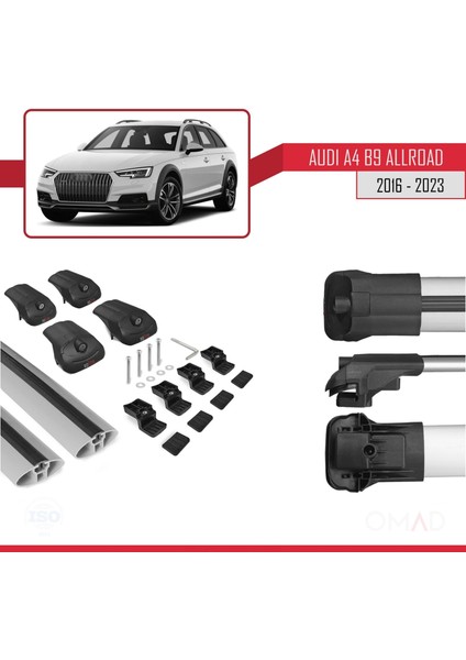 Audi A4 (B9) Allroad 2016 ve Sonrası ile Uyumlu Ace-1 Ara Atkı Tavan Barı Gri indirimleri