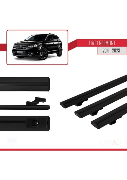Fiat Freemont 2011 ve Sonrası ile Uyumlu Basıc Model Ara Atkı Tavan Barı Siyah 3 Adet
