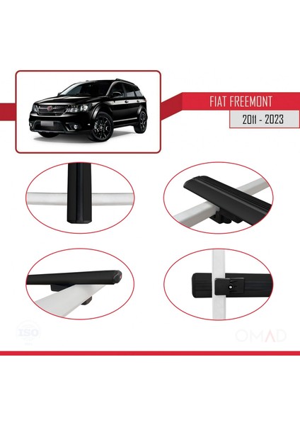 Fiat Freemont 2011 ve Sonrası ile Uyumlu Basıc Model Ara Atkı Tavan Barı Siyah 3 Adet