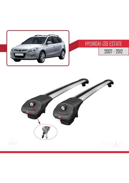 Hyundai I30 Estate 2007-2012 Arası ile Uyumlu Ace-1 Ara Atkı Tavan Barı Gri fırsatları