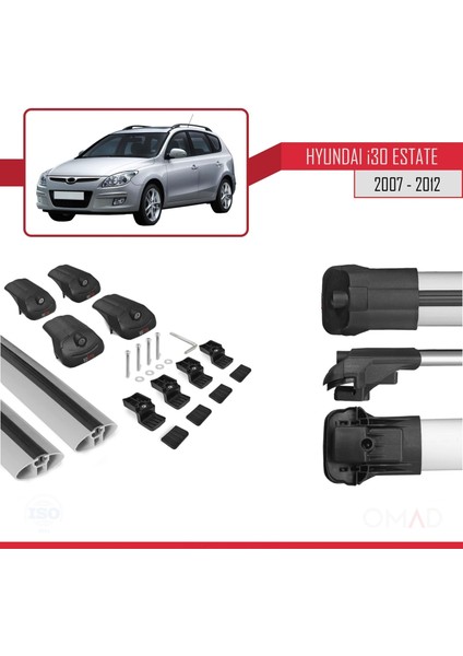 Hyundai I30 Estate 2007-2012 Arası ile Uyumlu Ace-1 Ara Atkı Tavan Barı Gri indirimleri