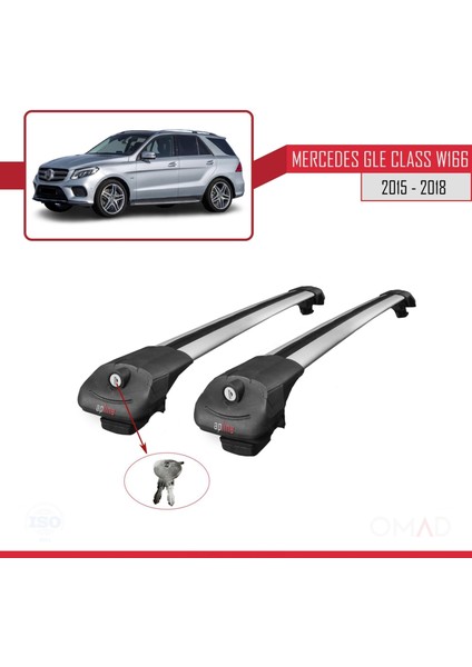 Mercedes Gle Class (W166) 2015-2018 Arası ile Uyumlu Ace-1 Ara Atkı Tavan Barı Gri