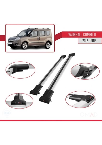 Vauxhall Combo D 2012-2018 Arası ile Uyumlu Fly Model Ara Atkı Tavan Barı Gri fırsatları