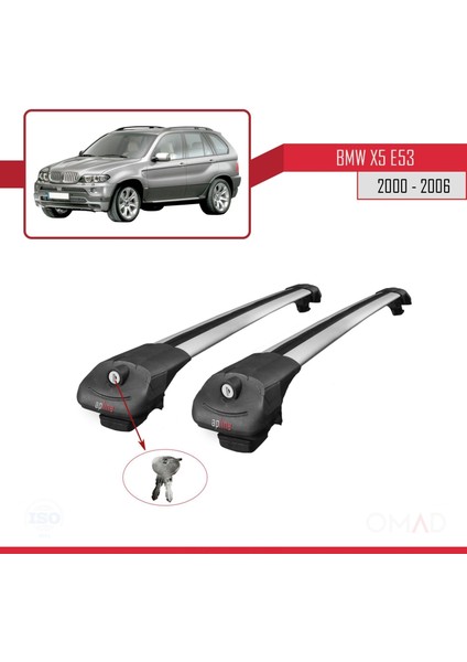 Bmw X5 (E53) 2000-2006 Arası ile Uyumlu Ace-1 Ara Atkı Tavan Barı Gri fırsatları