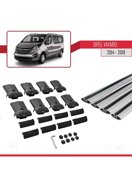 Opel Vivaro 2014-2019 Arası ile Uyumlu Fly Model Ara Atkı Tavan Barı Gri 4 Adet Bar indirimleri