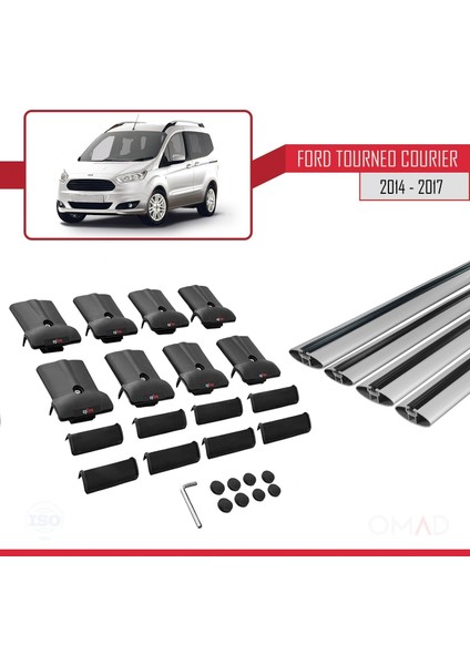 Ford Tourneo Courier 2014-2017 Arası ile Uyumlu Fly Model Ara Atkı Tavan Barı Gri 4 Adet Bar indirimleri