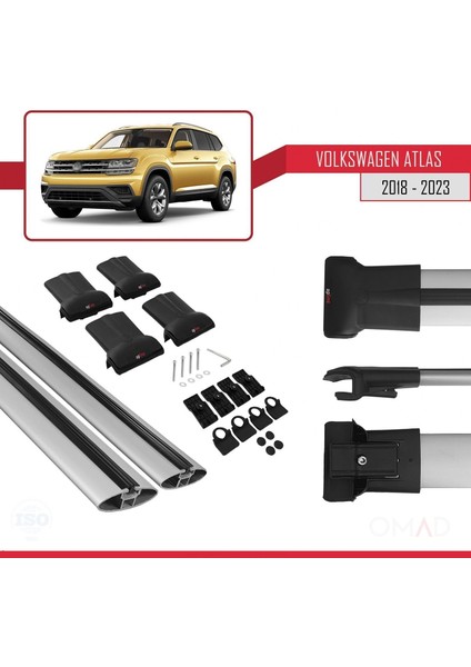 Volkswagen Atlas 2018 ve Sonrası ile Uyumlu Fly Model Ara Atkı Tavan Barı Gri indirimleri
