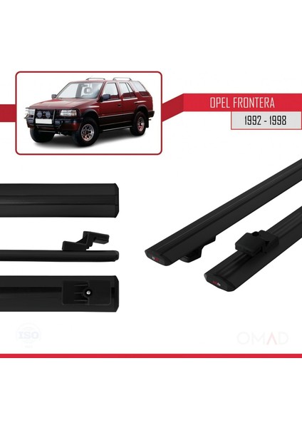 Opel Frontera 1992-1998 Arası ile Uyumlu Basıc Model Ara Atkı Tavan Barı Siyah modelleri