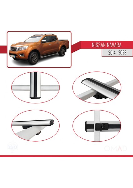 Nissan Navara 2014 ve Sonrası ile Uyumlu Basıc Model Ara Atkı Tavan Barı Gri fırsatları