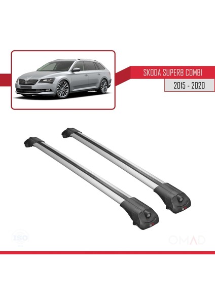 Skoda Superb Combı 2015-2020 Arası ile Uyumlu Ace-1 Ara Atkı Tavan Barı Gri