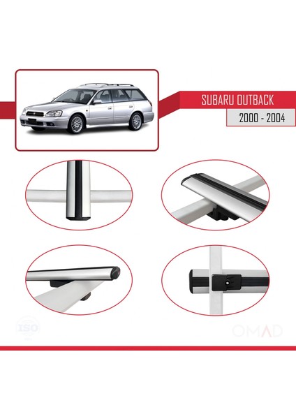 Subaru Outback 2000-2004 Arası ile Uyumlu Basıc Model Ara Atkı Tavan Barı Gri