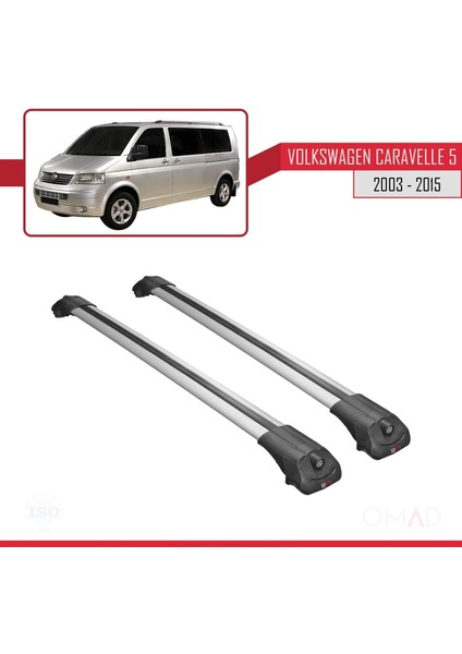 Volkswagen Caravelle (T5) 2003-2015 Arası ile Uyumlu Ace-1 Ara Atkı Tavan Barı Gri modelleri