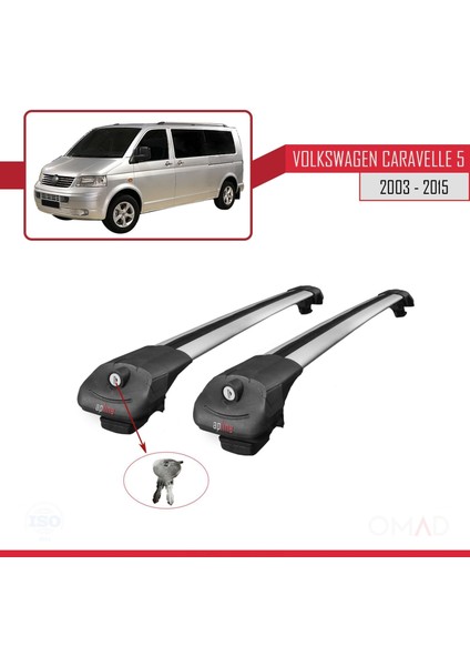 Volkswagen Caravelle (T5) 2003-2015 Arası ile Uyumlu Ace-1 Ara Atkı Tavan Barı Gri fırsatları