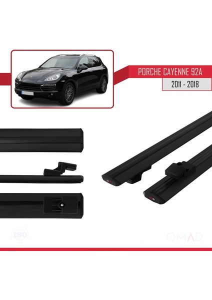 Porsche Cayenne 92A 2011-2018 Arası ile Uyumlu Basıc Model Ara Atkı Tavan Barı Siyah modelleri