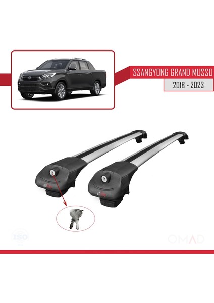 Ssangyong Grand Musso 2018 ve Sonrası ile Uyumlu Ace-1 Ara Atkı Tavan Barı Gri fırsatları