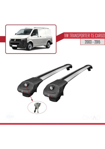 Volkswagen Transporter (T5) 2003-2015 Arası ile Uyumlu Ace-1 Ara Atkı Tavan Barı Gri