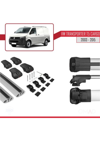 Volkswagen Transporter (T5) 2003-2015 Arası ile Uyumlu Ace-1 Ara Atkı Tavan Barı Gri