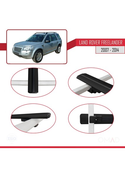 Land Rover Freelander 2007-2014 Arası ile Uyumlu Basıc Model Ara Atkı Tavan Barı Siyah fırsatları