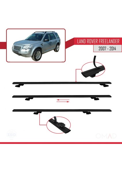 Land Rover Freelander 2007-2014 Arası ile Uyumlu Basıc Model Ara Atkı Tavan Barı Siyah indirimleri