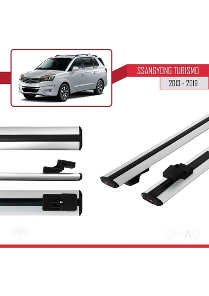 Ssangyong Turismo 2013-2019 Arası ile Uyumlu Basıc Model Ara Atkı Tavan Barı Gri