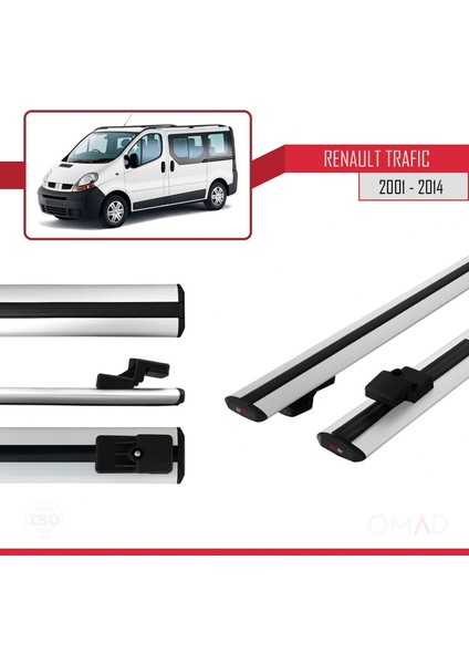 Renault Trafic 2001-2014 Arası ile Uyumlu Basıc Model Ara Atkı Tavan Barı Gri