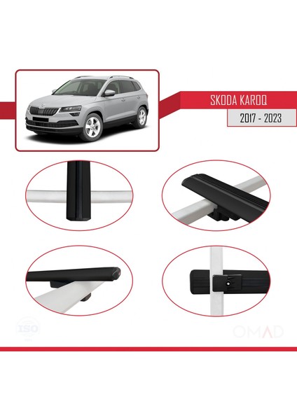 Skoda Karoq 2017 ve Sonrası ile Uyumlu Basıc Model Ara Atkı Tavan Barı Siyah fırsatları