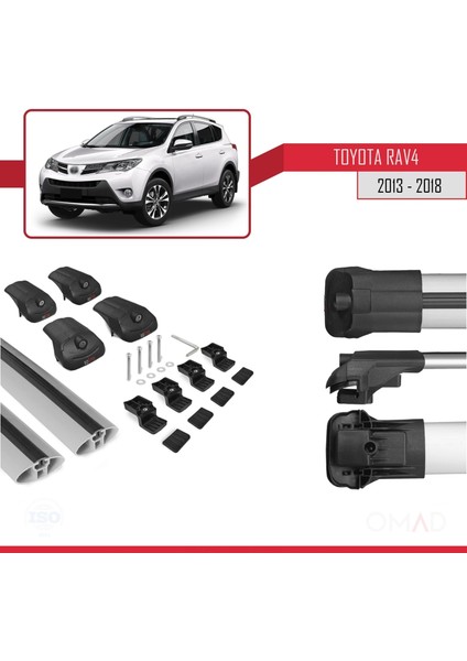 Toyota Rav4 2013-2018 Arası ile Uyumlu Ace-1 Ara Atkı Tavan Barı Gri indirimleri