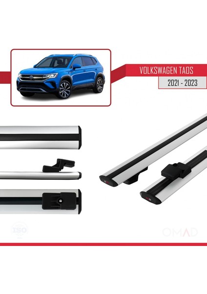 Volkswagen Taos 2021 ve Sonrası ile Uyumlu Basıc Model Ara Atkı Tavan Barı Gri