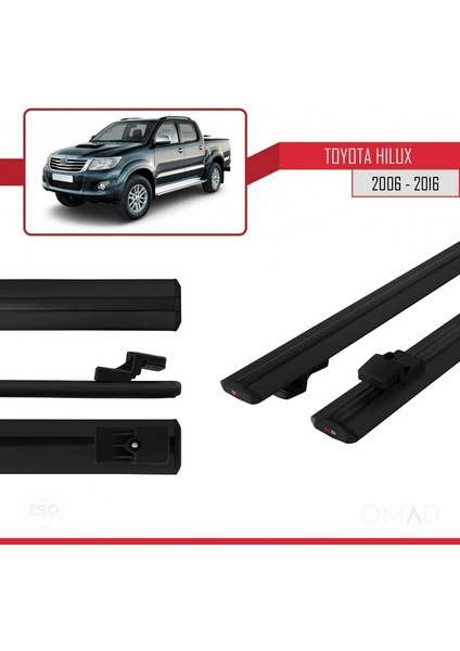 Toyota Hilux 2006-2016 Arası ile Uyumlu Basıc Model Ara Atkı Tavan Barı Siyah modelleri