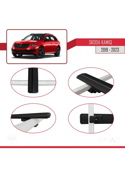 Skoda Kamiq 2019 ve Sonrası ile Uyumlu Basıc Model Ara Atkı Tavan Barı Siyah