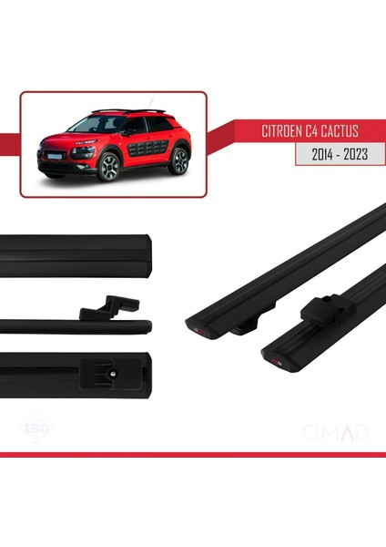 Citroen C4 Cactus 2014 ve Sonrası ile Uyumlu Basıc Model Ara Atkı Tavan Barı Siyah