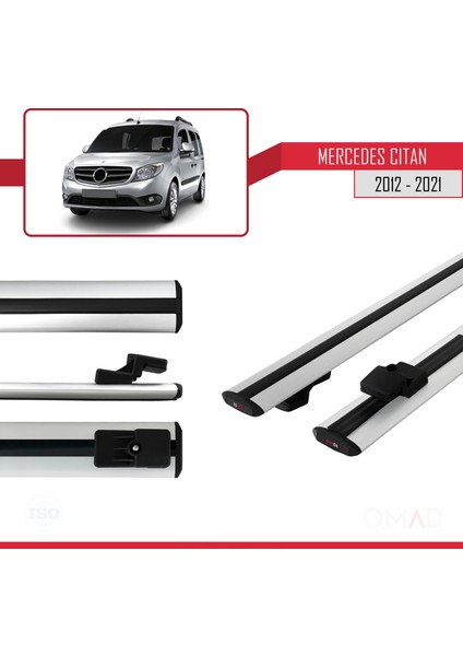 Mercedes Citan 2012-2021 Arası ile Uyumlu Basıc Model Ara Atkı Tavan Barı Gri
