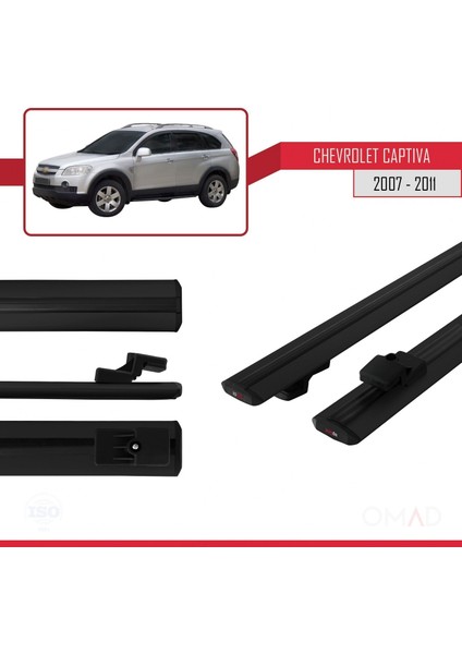 Chevrolet Captiva 2007-2011 Arası ile Uyumlu Basıc Model Ara Atkı Tavan Barı Siyah