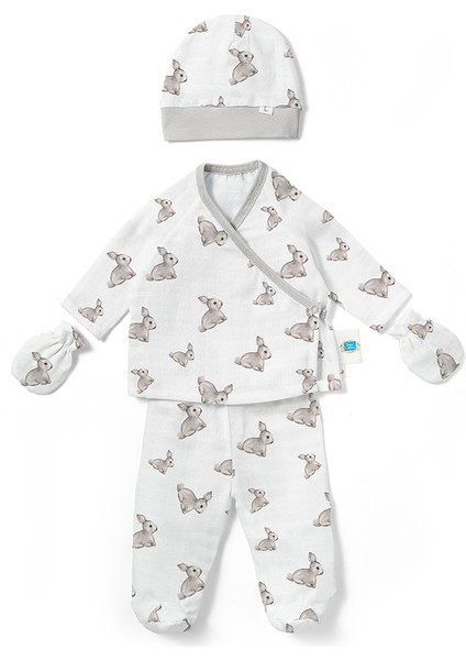 Yenidoğan Hastane Çıkış Seti 4 Parça - Iconique Lapin