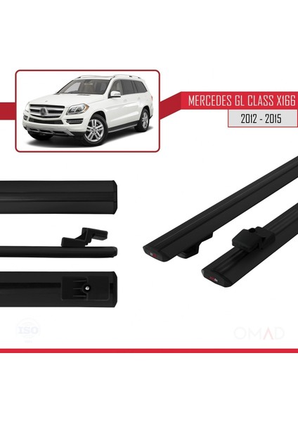 Mercedes Gl Class (X166) 2012-2015 Arası ile Uyumlu Basıc Model Ara Atkı Tavan Barı Siyah modelleri