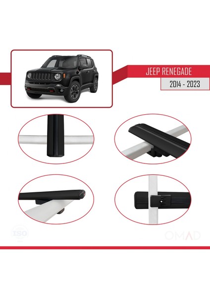Jeep Renegade 2014 ve Sonrası ile Uyumlu Basıc Model Ara Atkı Tavan Barı Siyah fırsatları