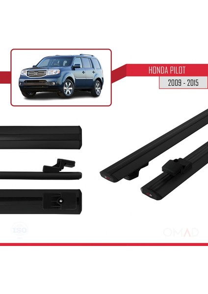 Honda Pilot 2009-2015 Arası ile Uyumlu Basıc Model Ara Atkı Tavan Barı Siyah