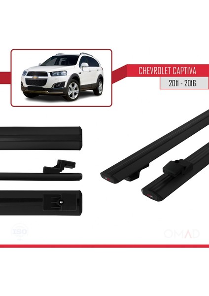 Chevrolet Captiva 2011-2016 Arası ile Uyumlu Basıc Model Ara Atkı Tavan Barı Siyah