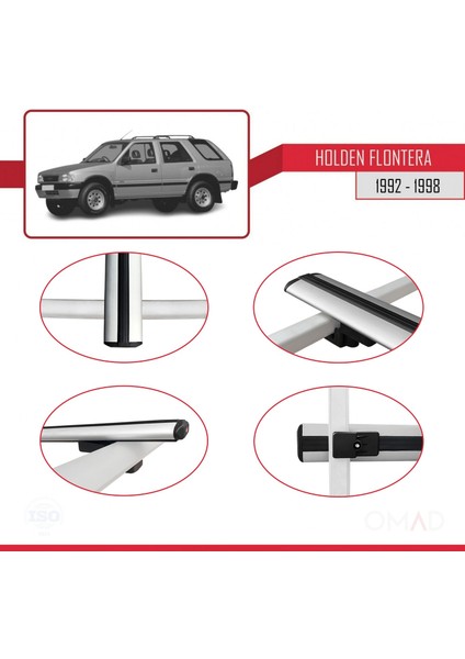 Holden Frontera 1992-1998 Arası ile Uyumlu Basıc Model Ara Atkı Tavan Barı Gri
