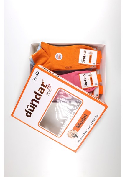 Modal Plus Dikişsiz / Soft Yıkama / Kokulu Patik Çorap Soft Renkli 12 Çift Kadın