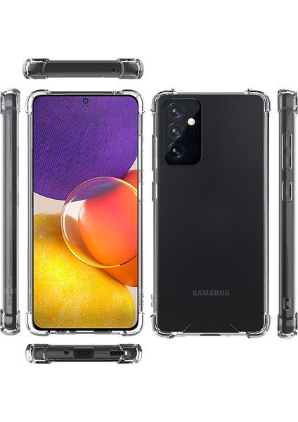 Samsung Galaxy A54 Antişok Şeffaf Darbe Emici Kenar Çıkıntılı Silikon Kapak