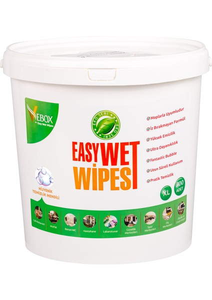 Vebox easy Wet Wipes Kova Islak Mendil Fantastik Bublle Kokulu Eko 300'lü